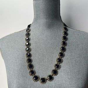 Black faceted bead necklace 18”- 45”